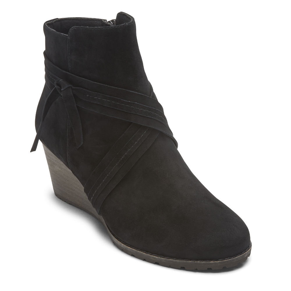 Botas Rockport Mulher Pretas - Hollis X-Strap - 39160ROUB